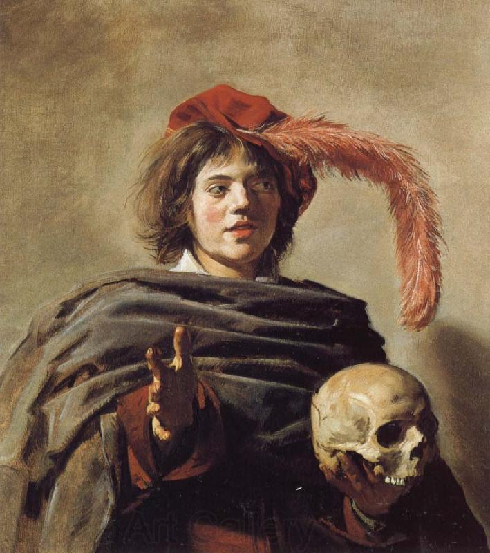 Frans Hals Young Man Holding a Skull Spain oil painting art